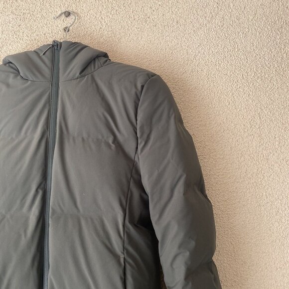 Uniqlo Womens Long Two Way Zip Hooded Ultra Light Down Packable Gray Size XS - Picture 12 of 16
